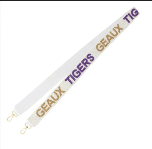 GEAUX TIGERS PURSE STRAP PETITE LENGTH